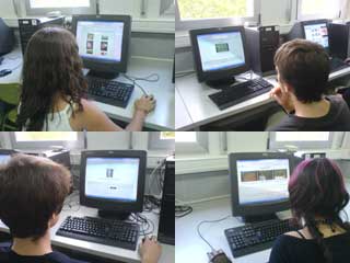 Alumnos utilizando el recurso Biosfera delante del ordenador.