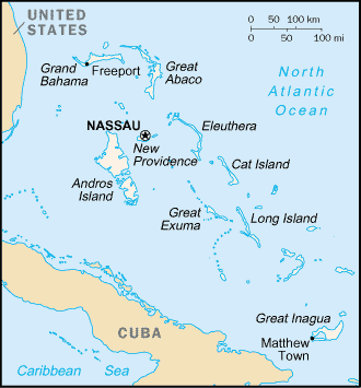 Map of Bahamas, The