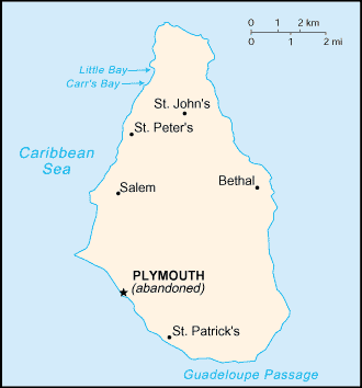 Map of Montserrat