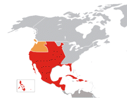 Ubicación de Virreinato de Nueva España