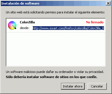 Colorzilla  - Instalaci�n 1