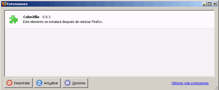 Colorzilla  - Instalaci�n 2