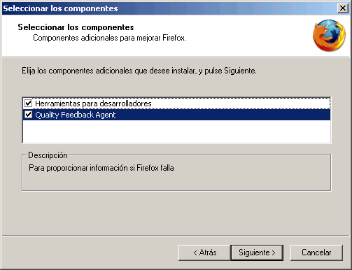 Firefox - Instalaci�n - Componentes adicionales