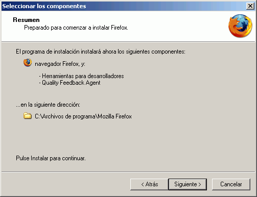 Firefox - Instalaci�n - Resumen