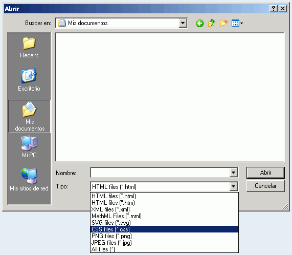 Abrir hoja de estilo