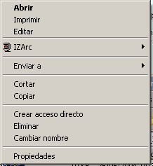 IZArc - Menú contextual IZArc - Menú contextual