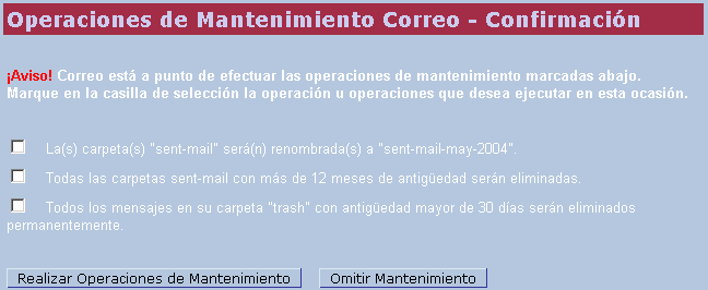 CorreoCV - Realizar mantenimiento periódico CorreoCV - Realizar mantenimiento periódico