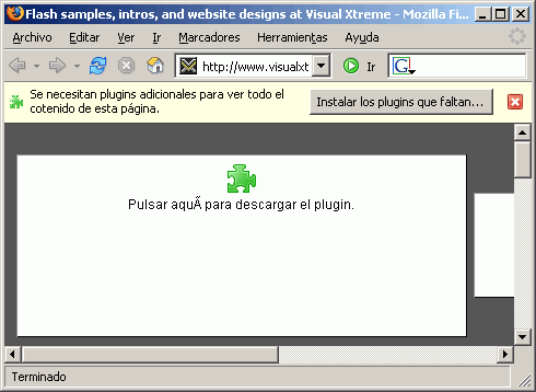 Mozilla Firefox 1.0 - Instalación plug-in Flash - paso 1 Mozilla Firefox 1.0 - Instalación plug-in Flash - paso 1