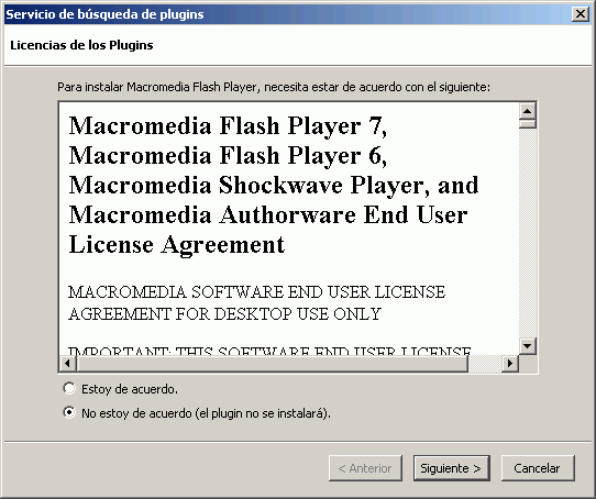 Mozilla Firefox 1.0 - Instalación plug-in Flash - paso 4 Mozilla Firefox 1.0 - Instalación plug-in Flash - paso 4