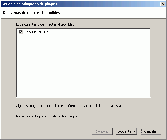 Mozilla Firefox 1.0 - Instalación plug-in Real Audio - paso 2 Mozilla Firefox 1.0 - Instalación plug-in Real Audio - paso 2