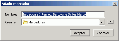 Firefox 1.5 - Marcadores - Añadir marcador Firefox 1.5 - Marcadores - Añadir marcador