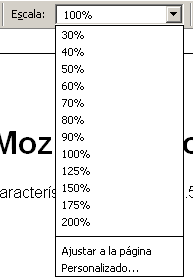 Firefox 1.5 - Utilización - Vista preliminar - Escala Firefox 1.5 - Utilización - Vista preliminar - Escala