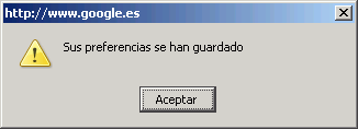 Google - Preferencias guardada Google - Preferencias guardada
