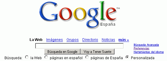 Google - Página principal personalizada Google - Página principal personalizada