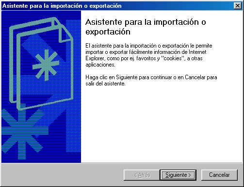 Internet Explorer 5.5 - Exportar favoritos - Paso 1 Internet Explorer 5.5 - Exportar favoritos - Paso 1