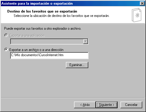 Internet Explorer 5.5 - Exportar favoritos - Paso 4 Internet Explorer 5.5 - Exportar favoritos - Paso 4