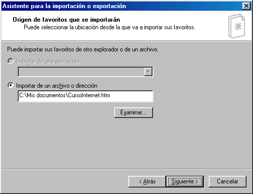 Internet Explorer 5.5 - Importar favoritos - Paso 4 Internet Explorer 5.5 - Importar favoritos - Paso 4