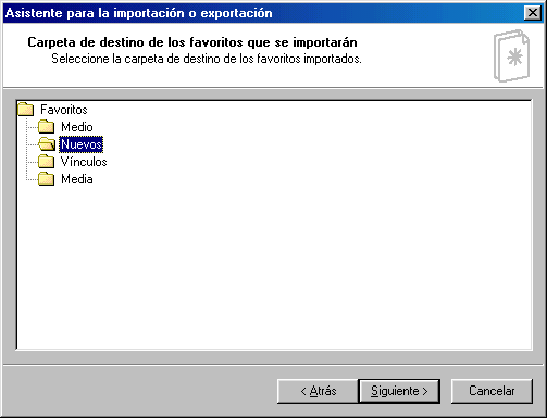 Internet Explorer 5.5 - Importar favoritos - Paso 5 Internet Explorer 5.5 - Importar favoritos - Paso 5