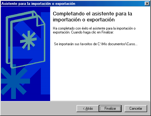 Internet Explorer 5.5 - Importar favoritos - Paso 5 Internet Explorer 5.5 - Importar favoritos - Paso 5