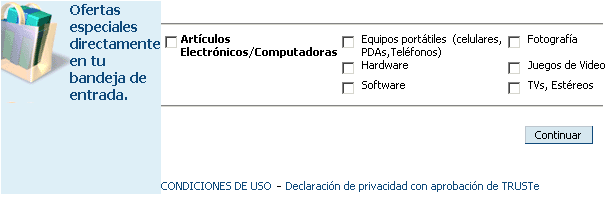 Hotmail - Primera sesión - Elegir ofertas comerciales Hotmail - Primera sesión - Elegir ofertas comerciales