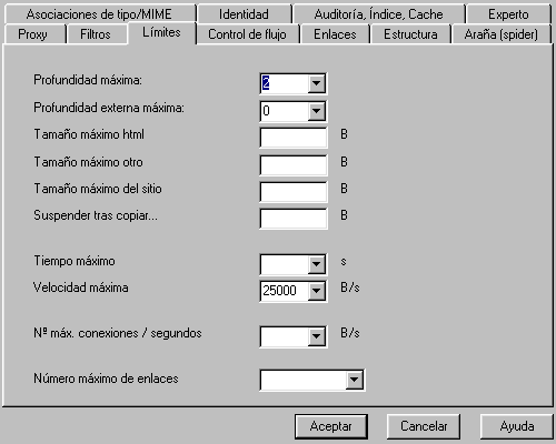 HTTRack - Descargar un sitio web - Paso 4