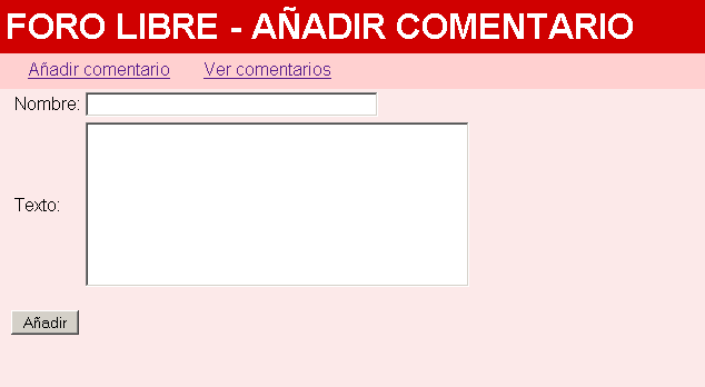 Foro - A�adir comentario