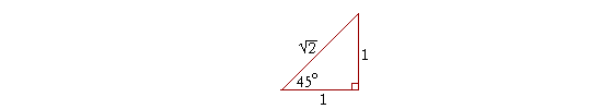 An isosceles right triangle