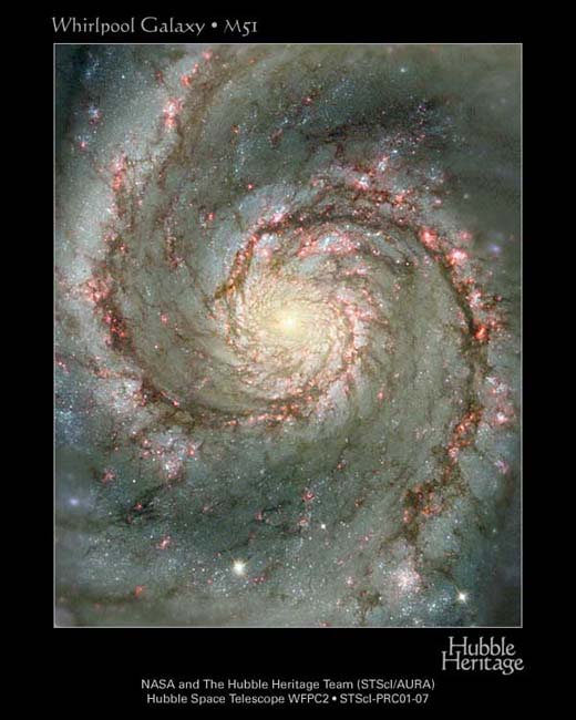 Galaxia del Remolino, M51, una de las más espectaculares por su disposición con respecto a nuestro ángulo de visión.